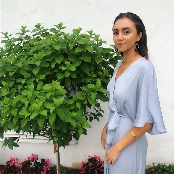 Blue Satin h&m wedding bridesmaid Gown - Picture 5 of 9